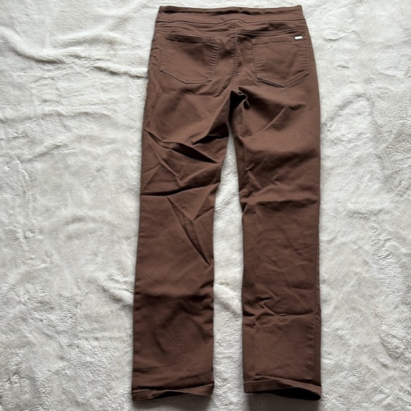 Up! Pants Brown Slim Fit Stretch Trousers | 69% Cotton | Pull-On Mid Rise Pants - Picture 4 of 7